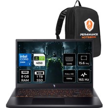 Acer Nitro V 15 Intel Core 7 240H Rtx 4050 6gb 65W 8gb Ram 1tb SSD 15.6" Fhd (1920X1080) IPS 165Hz Freedos NHQV2EY003P303 Gaming Laptop + Per4 Çanta