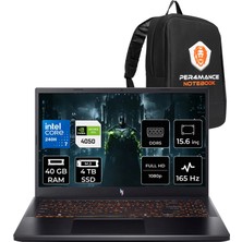 Acer Nitro V 15 Intel Core 7 240H Rtx 4050 6gb 65W 40GB Ram 4tb SSD 15.6" Fhd (1920X1080) IPS 165Hz Freedos NHQV2EY003P329 Gaming Laptop + Per4 Çanta