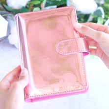 Mint Design Pembe Aynalı Birikim Ajandası - Bütçe Planlayıcı Cüzdan - Gümüş Mekanizma