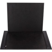 2K Sümen Kapaklı Deri Ofis Ev Hediyelik Masaüstü Aksesuar Tekli Vegan Desk Pad 55x42 cm. Siyah