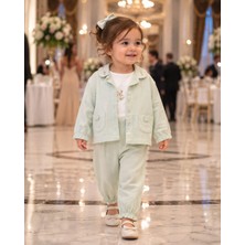 Mummys Love Kız Çocuk&bebek 3'lü Müslin Takım - %100 Doğal Pamuk - Somon