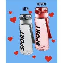 St. Morritz 2'li  Pembe-Gri Kilitli Kapaklı Taşıma Ipli Exclusive Kalite Bpa Free Okul ve Sporcu Suluk Matara