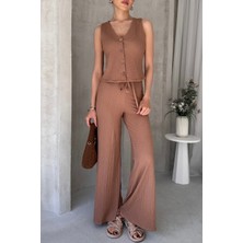 Olsa Moda Kadın Esnek Dokulu Kumaş Yelek ve Pantolon Takım