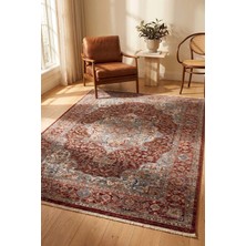 Hoom Rugs Otantik 2603 Kırmızı Vintage Desenli Salon Halısı