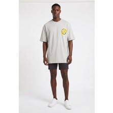 Blow Up Future Gen Emoji Gri Oversize Erkek T-Shirt 141176