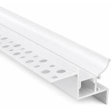 Ledarmy DL2733 Trimless LED Profil Sıva Altı Duvar Yıkama 2 Metre 27x33 mm Beyaz Kasa Alüminyum Gömme LED Kanal Opal Difüzörlü