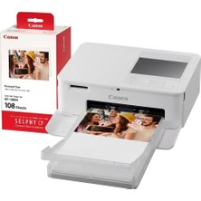 Canon Selphy CP1500 Beyaz Fotoğraf Yazıcısı + KP-108IN Kağıt Seti