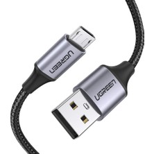 Ugreen Örgülü Micro USB Data ve Şarj Kablosu Siyah 1 Metre - Outlet
