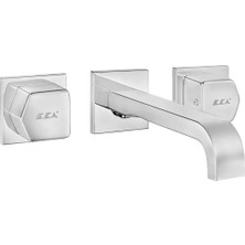 E.c.a. Royal Ankastre Lavabo Bataryası Duvardan 3 Delikli - L Çıkış Uçlu - Krom - 102106667