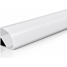 Ledarmy DL1616 Köşe LED Profil 1 Metre 16x16 mm 45° Eloksallı Alüminyum Kavisli Opal Difüzörlü Sıva Üstü Şerit LED Kanalı