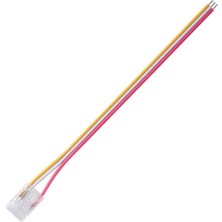 Ledarmy 10 mm COB LED Şerit Konnektörü 3 Pin CCT Tek Taraflı Kablolu 10 cm Şeffaf Lehimsiz Bağlantı Aparatı 1 Adet 12V 24V