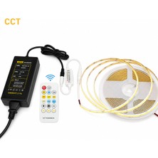 Ledarmy COB CCT LED Şerit Seti 24V 10 Metre 576 LED/m RF Kumandalı 2700K-6500K Ayarlanabilir Beyaz 48W Adaptör Dahil 8mm IP20