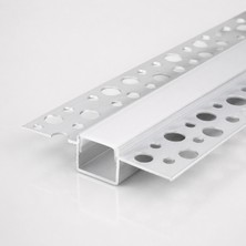 Ledarmy DL208 Trimless LED Profil Sıva Altı 1 Metre 13x20 mm Alüminyum Delikli Kanatlı Gömme LED Kanal Alçıpan Gizli Aydınlatma