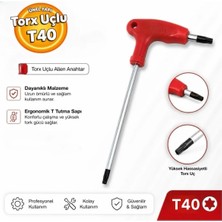 Eltos TT040 T Tipi Torx Uçlu T40 Krom Kaplamalı Çelik Torx Alyan Anahtar Allen T40