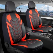 Şahinler Oto Aksesuar Dacia Duster 2021-2024 Full Deri Oto Koltuk Kılıfı Ön Arka Set Siyah Kırmızı Classy Model Şhn
