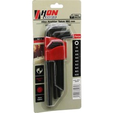 Hace Bazaar 9pcs Siyah Uzun - Düz 180MM Alyan Allen Anahtar Takımı BRKT-800703 (K95)