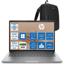 Hp Zbook 8 G2I Ws Intel Core Ultra9 386H Aı 48GB Ddr5 512GB SSD 6GB/RTXPRO500 Blackwell 14 Inç Wuxga (1920 x 1200) IPS 300NIT WIN11HOME Taşınabilir Mobil Iş Istasyonu WSDN6A5EAH17+ZETTAÇANTA