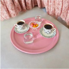 St. Morritz Metal Sunum Tepsisi, Kahve Tepsisi, Çay Tepsisi, 32 cm Yuvarlak Tepsi