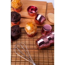 St. Morritz Rose Gold Parlak Kaplama 25'li Kek Kalıbı Fırında Dağılmayan 6.5x4 cm Muffin Cupcake Stand Kapsülü