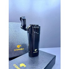 Cohiba 4 Torch Pürmüz Alevli Rüzgara Dayanıklı Profesyonel Lüks Çelik Çakmak