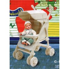 St. Morritz Toytech 3 Boyutlu Ahşap Boyanabilir Maket Bebek Arabası