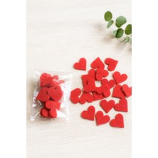 Kuzeylina 3 mm Keçe Kalp 4 cm – 20 Adet Kırmızı Keçe Kalp Süsleme, Hobi ve Dekorasyon