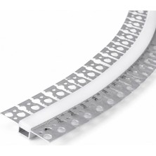 Ledarmy DL158F Esnek Sıva Altı Trimless LED Profil 1 Metre 15x12 mm Alüminyum Delikli Kanatlı Alçıpan Gömme LED Kanal