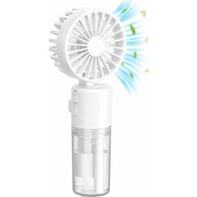Ledarmy Mini Fan Şarjlı El Fanı Beyaz Boyuna Asmalı USB Type-C Şarjlı 4 Kademeli Taşınabilir Vantilatör Serinletici Fan