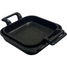 St. Morritz Döküm Granit Kaplama Kare Sahan 2'li Set (18-20) cm