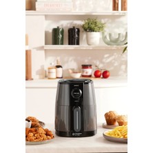 St. Morritz Smart Cook 60 Dakikaya Kadar Zaman Ayarlı Compact Airfryer Space Grey 2 Kişilik