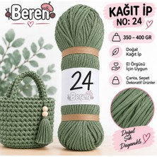 Beren Kağıt Ip No: 24 – 350-400 gr - Yumuşak - Çanta Örgü Ipi - Şapka, Cüzdan, Runner Dekorasyon ve El Örgüsü Ipi