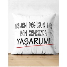 Rem Home Rengirenk Dekoratif Kırlent Kılıfı Sarı Modern 43 x 43 cm Salon Koltuk Kanepe Yastık Kılıfı