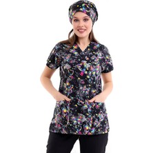 St. Morritz Yarasa Kol Desenli Unisex Tek Üst - 5007 Siyah Kelebek