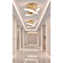 St. Morritz Luxury Exclusive Plafonyer Tavan LED Avize Gold Sarı Ledli Avize