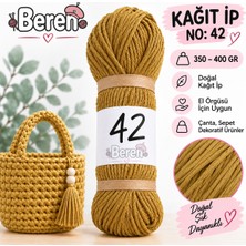 Beren Kağıt Ip No: 42 – 350-400 gr - Yumuşak - Çanta Örgü Ipi - Şapka, Cüzdan, Runner Dekorasyon ve El Örgüsü Ipi
