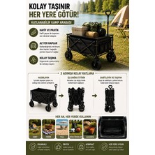 Astraltech Kamp Piknik Plaj Arabası Katlanabilir Masalı Çekme Kollu Kompakt Taşıma Arabası 130