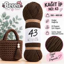 Beren Kağıt Ip No: 43 – 350-400 gr - Yumuşak - Çanta Örgü Ipi - Şapka, Cüzdan, Runner Dekorasyon ve El Örgüsü Ipi