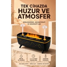 Astraltech Jöle Yağmur Efektli Hava Nemlendirici 280 ml Aromaterapi Difüzörü Alev Efektli