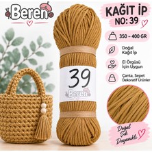 Beren Kağıt Ip No: 39 – 350-400 gr - Yumuşak - Çanta Örgü Ipi - Şapka, Cüzdan, Runner Dekorasyon ve El Örgüsü Ipi