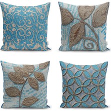 Rem Home Rengirenk Dekoratif Kırlent Kılıfı Beyaz Düz 43 x 43 cm Salon Koltuk Kanepe Yastık Kılıfı