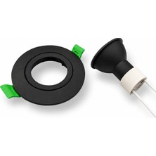 Ledarmy GU10 LED Spot Armatür Seti Siyah Kasa Dahil 4000K Doğal Beyaz Yuvarlak Spot Lamba Tak Çalıştır 6,5cm Uyumlu
