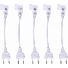 Ledarmy 220V Hortum COB Neon LED Fiş Girişi 5’li Set Tak Çalıştır Şerit LED Enerji Bağlantı Kablosu IP65 Uyumlu