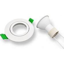Ledarmy GU10 LED Spot Armatür Seti Beyaz Kasa Dahil 4000K Doğal Beyaz Yuvarlak Spot Lamba Tak Çalıştır 6,5cm Uyumlu