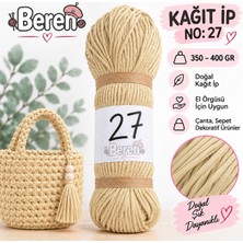 Beren Kağıt Ip No: 27 – 350-400 gr - Yumuşak - Çanta Örgü Ipi - Şapka, Cüzdan, Runner Dekorasyon ve El Örgüsü Ipi