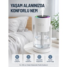 Nemere Hava Nemlendirici LED Işıklı Sessiz Çalışan Otomatik Kapanmalı Masaüstü Nemlendirme Cihazı