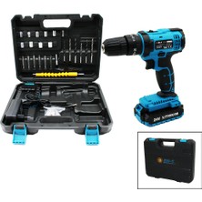 Mavi Renk Şarjlı Matkap Seti - Çantalı - 1350 Rpm - 24W Nemere