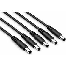 Ledarmy DC 5.5x2.1mm 5’li Set Erkek Soket Kablo 12V/24V DC Güç Uzatma Kablosu Adaptör Jak Konnektör CCTV & LED Şerit Uyumlu