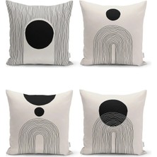 Rem Home Rengirenk Dekoratif Kırlent Kılıfı Beyaz Modern 43 x 43 cm Salon Koltuk Kanepe Yastık Kılıfı
