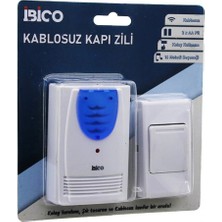 Hace Bazaar Wireles Kablosuz Kapı Zili Pilli 16 Farklı Melodi 50MT Çekim Alanı Pil = 2AA - Düğme = 23A (K95)