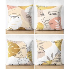 Rem Home Rengirenk Dekoratif Kırlent Kılıfı Modern 43 x 43 cm Salon Koltuk Kanepe Yastık Kılıfı